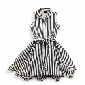 Alex Marie Striped Dress Women’s 16 Blue White Tie Waist Fit & Flare